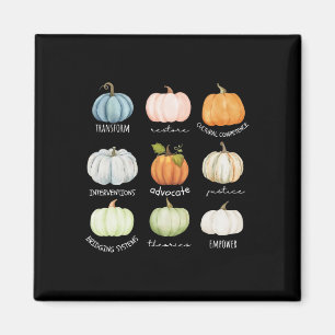 Social Worker Halloween Fall Pumpkin Thanksgiving  Magnet