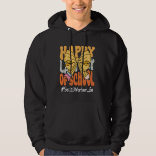 Social Worker Happy Last Day of School Coquette Bo Hoodie