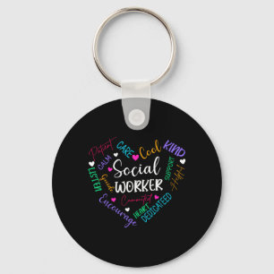 Social Worker Heart Funny Social Work for Womens Key Ring