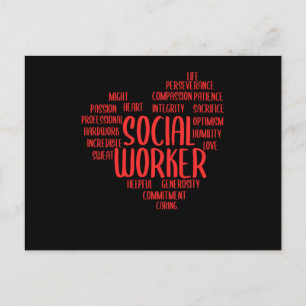 Social Worker Heart Social Care Gift Postcard