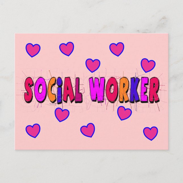 Social Worker HEARTS Postcard (Front)