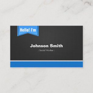 Social Worker - Hello Contact Me Business Card