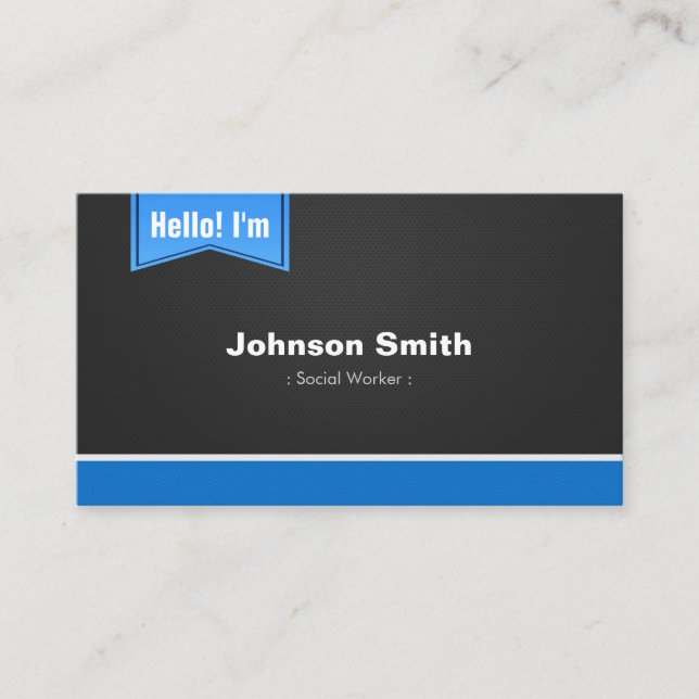 Social Worker - Hello Contact Me Business Card (Front)