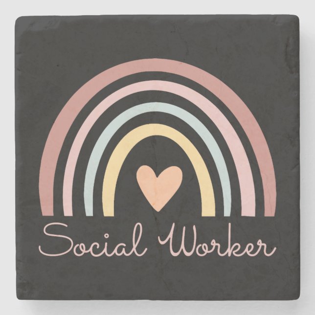 Social Worker II Stone Coaster (Front)