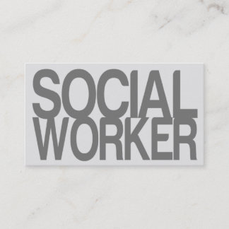 Social Worker in Silver Business Card