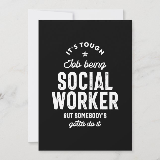 Social Worker Job Title Gift Thank You Card (Front)