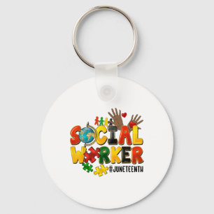 Social Worker Juneteenth 1865 African American Bla Key Ring
