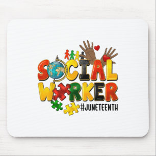 Social Worker Juneteenth 1865 African American Bla Mouse Pad
