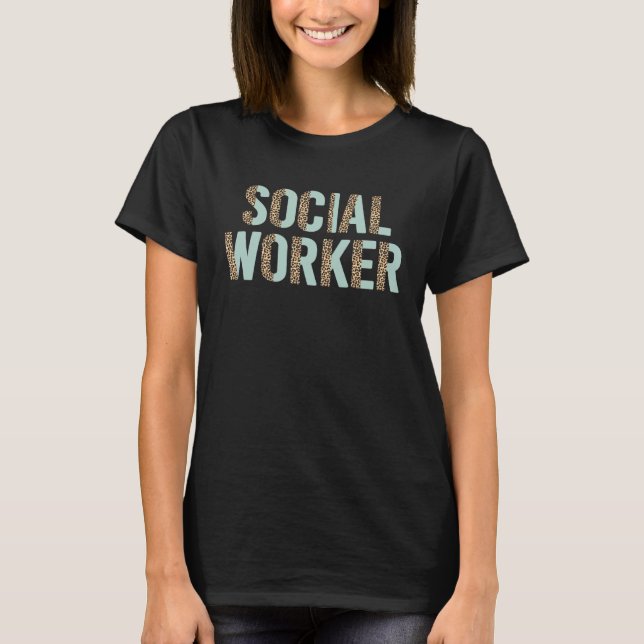 Social Worker Leopard 2023 School Social Worker T-Shirt (Front)