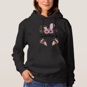 Social Worker Leopard Bunny Flower Happy Easter Hoodie