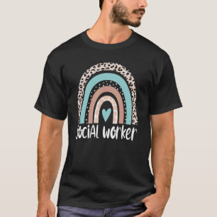 Social Worker Leopard Rainbow Social Work Apprecia T-Shirt