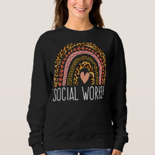 Social Worker Leopard Rainbow Social Work Women Gi Sweatshirt