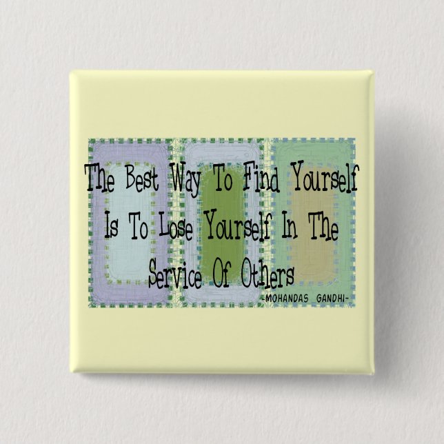 Social Worker (Mahandas Gandhi Quote) 15 Cm Square Badge (Front)
