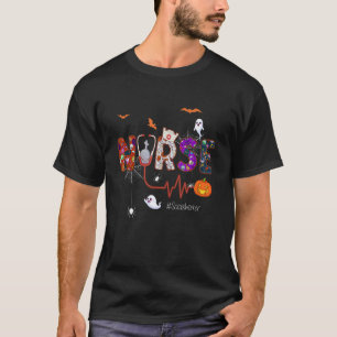 Social Worker Nurse Nursing Stethoscope Scary Hall T-Shirt