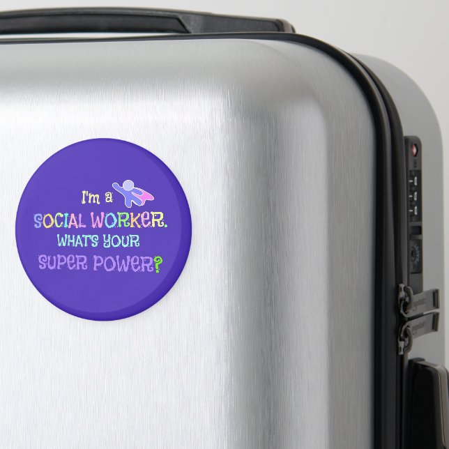 Social Worker, Pastel Text Funky Design Magnet (In Situ (Luggage))