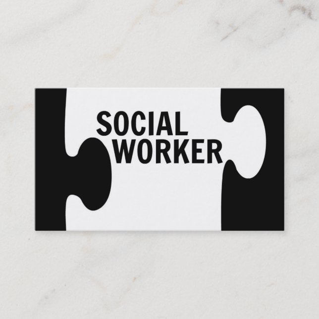 Social Worker Puzzle Piece Business Card (Front)