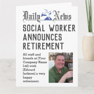 Social Worker Retirement Card to Personalise