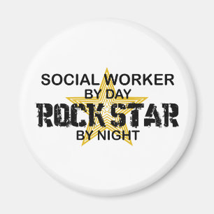 Social Worker Rock Star by Night Magnet