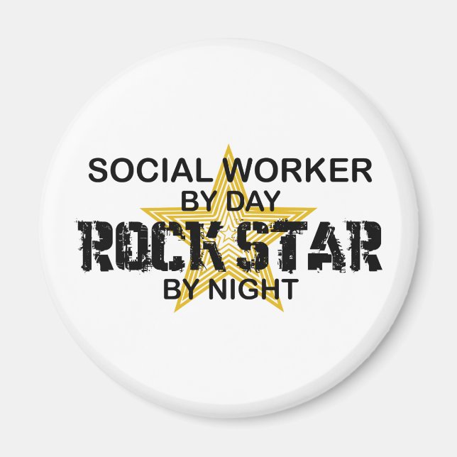 Social Worker Rock Star by Night Magnet (Front)