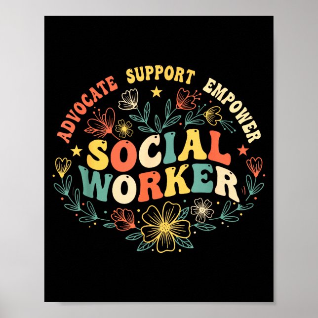 Social worker social work month funny work love poster (Front)