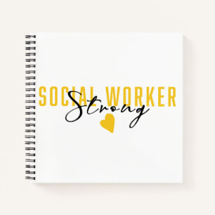 Social Worker Strong Black Gold Notebook