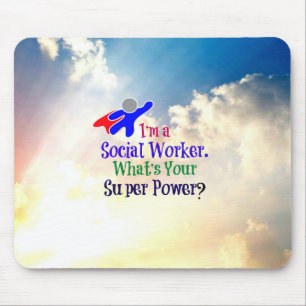 Social Worker Super Hero Mouse Pad