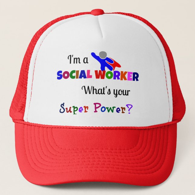 Social Worker Super Power Trucker Hat (Front)