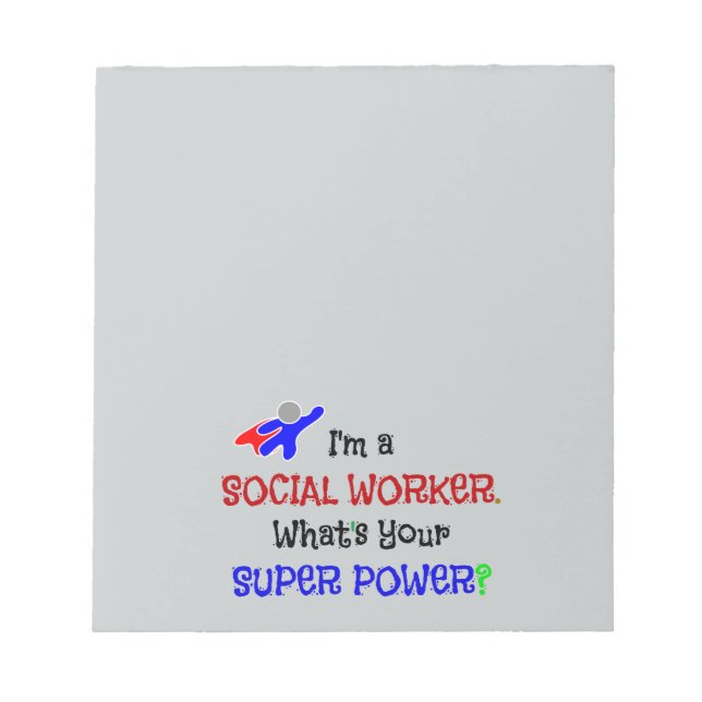 Social Worker Superhero Notepad (Front)