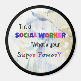 Social Worker Superhero pastel  Magnet