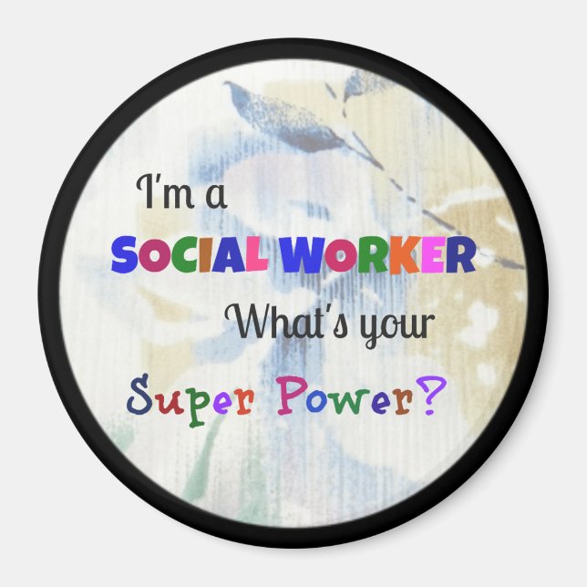 Social Worker Superhero pastel  Magnet (Front)