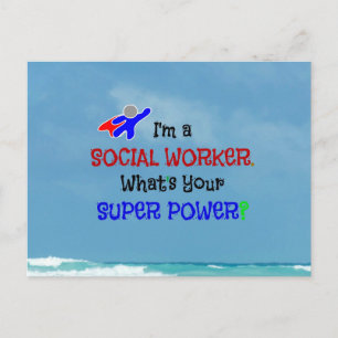 Social Worker Superhero Postcard