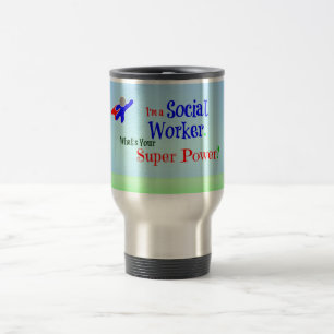 Social Worker Superhero Travel Mug