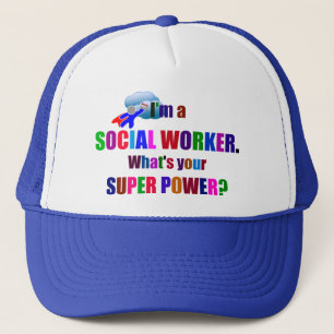 Social Worker Superhero with Calendar Trucker Hat
