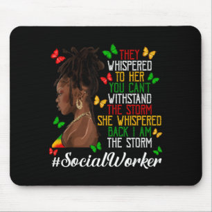Social Worker The Storm Locd Black Women Mouse Pad