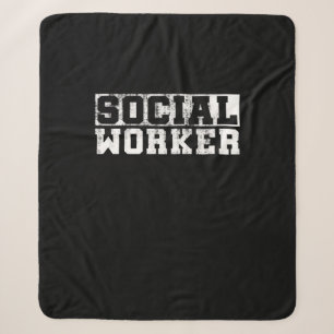 Social Worker Vintage Funny Job Title School Worke Sherpa Blanket