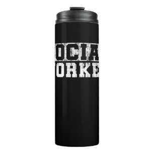 Social Worker Vintage Funny Job Title School Worke Thermal Tumbler