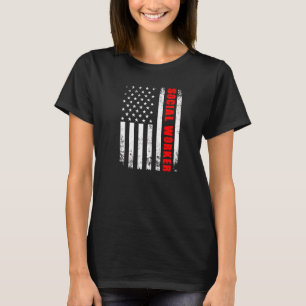 Social Worker With American Flag Usa Patriotic Soc T-Shirt