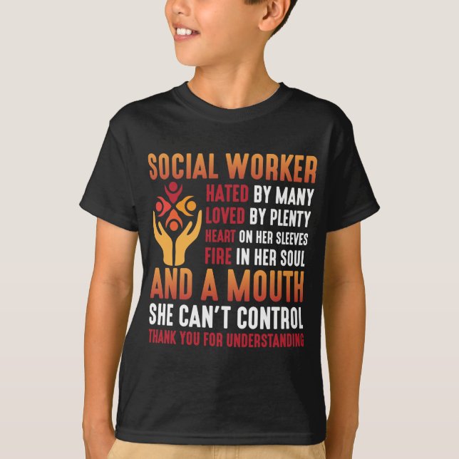 Social Worker Woman Educator Social Working Girl T-Shirt (Front)
