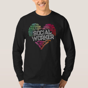Social Worker Word Cloud Heart Social Work T-Shirt