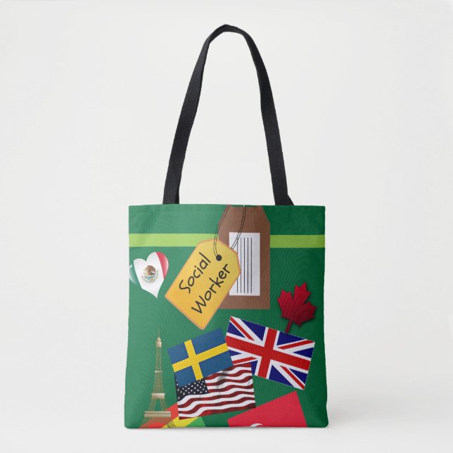 Social Worker, World Traveller Tote Bag (Front)