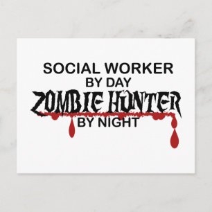 Social Worker Zombie Hunter Postcard