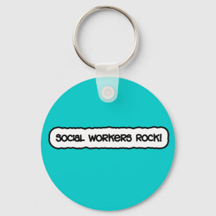 Social Workers Rock! Key Ring