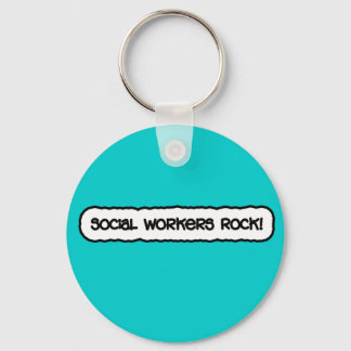 Social Workers Rock! Key Ring