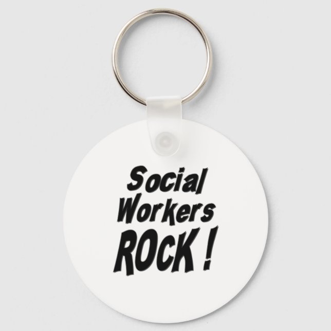 Social Workers Rock! Keychain (Front)