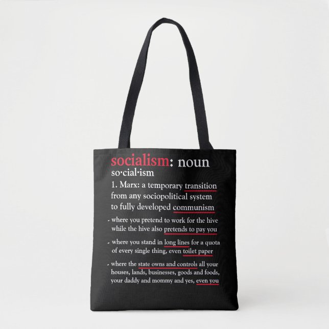Socialism defined (black) tote (Front)