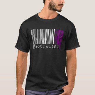 Socialist Asexual Pride Flag Barcode Progressive D T-Shirt