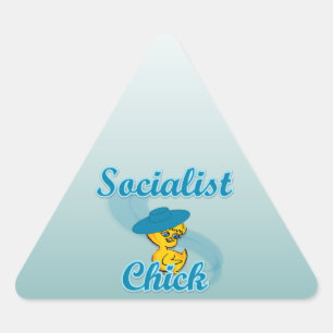Socialist Chick #3 Triangle Sticker
