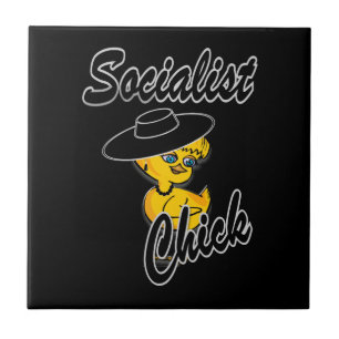 Socialist Chick #4 Ceramic Tile