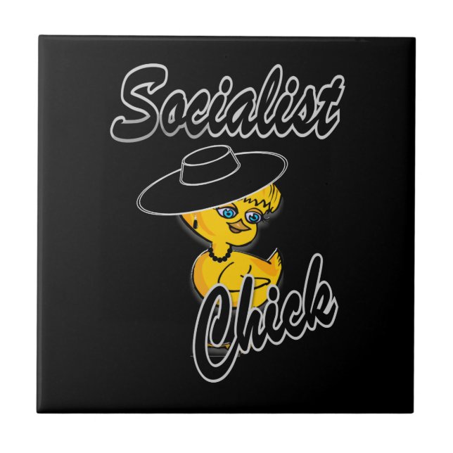 Socialist Chick #4 Ceramic Tile (Front)