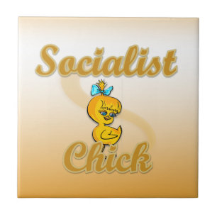 Socialist Chick Ceramic Tile